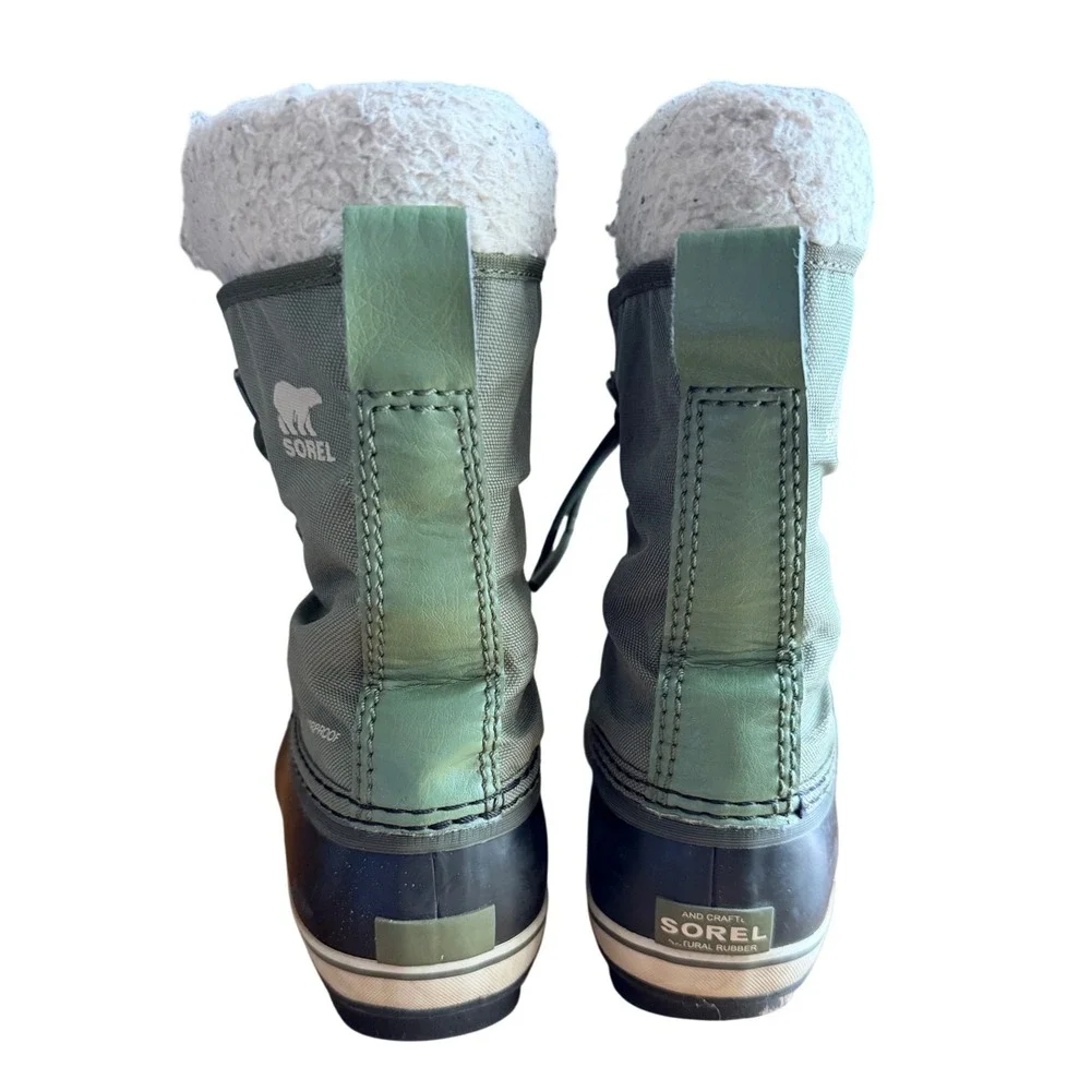 Sorel Boots Kids 3 Yoot Pac TP Sage Green Waterproof Snow EUC NY1962-371
